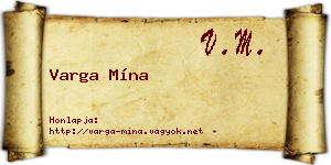 Varga Mína névjegykártya